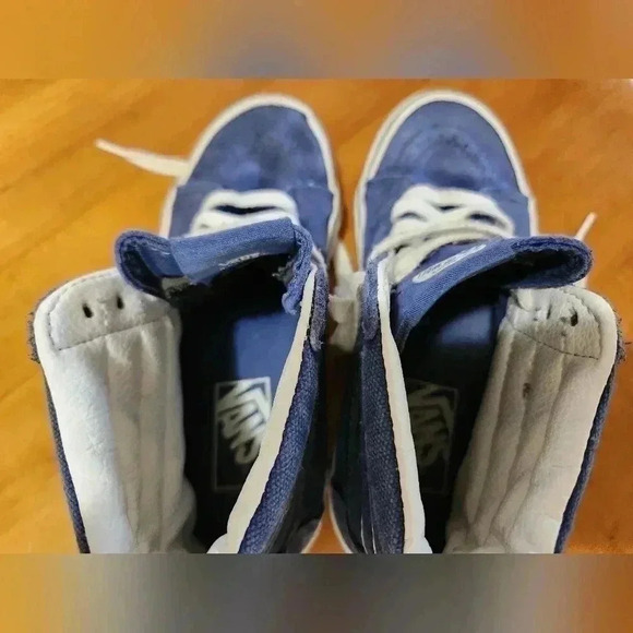VANS Sk8-Hi Top Shoes Blue Suede Slip Unisex Big Kids 4 - Picture 7 of 11